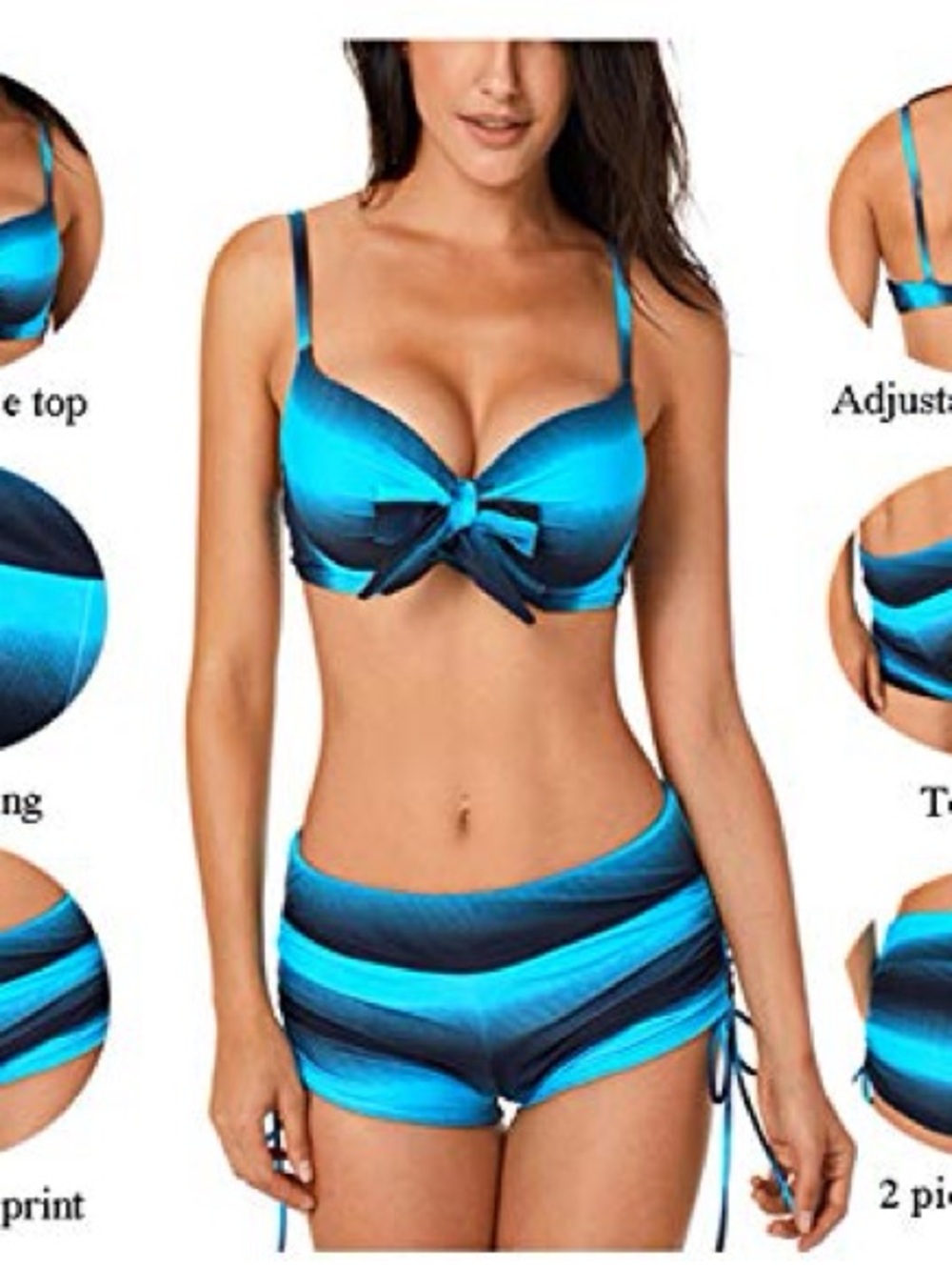 Target Blue Ombre Two-Piece Swim Set with Bow Top